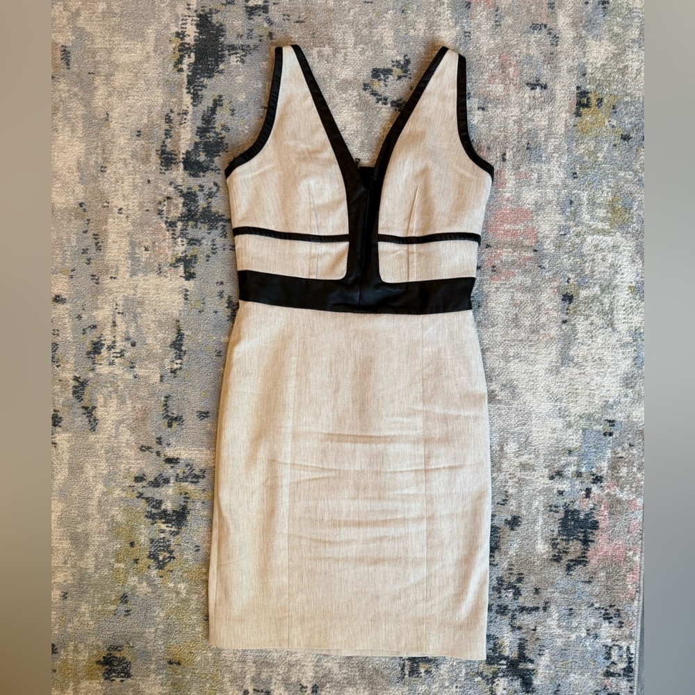 Narciso Rodriguez Black and Cream Midi Dress